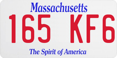 MA license plate 165KF6