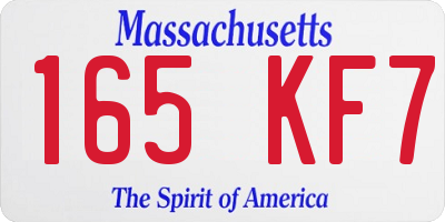 MA license plate 165KF7