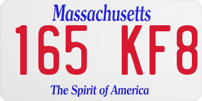 MA license plate 165KF8
