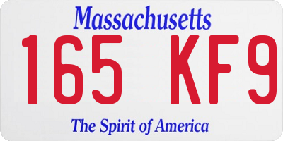 MA license plate 165KF9