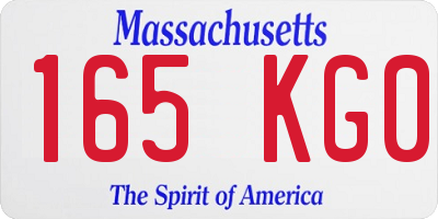 MA license plate 165KG0