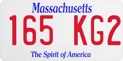 MA license plate 165KG2