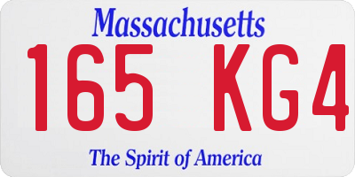 MA license plate 165KG4
