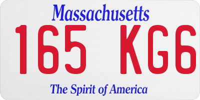 MA license plate 165KG6
