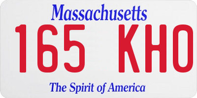 MA license plate 165KH0