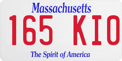 MA license plate 165KI0