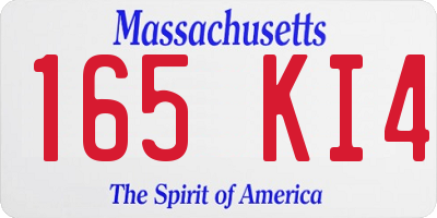 MA license plate 165KI4