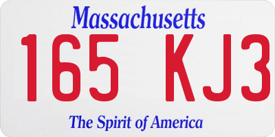 MA license plate 165KJ3