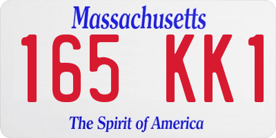 MA license plate 165KK1