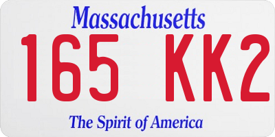 MA license plate 165KK2
