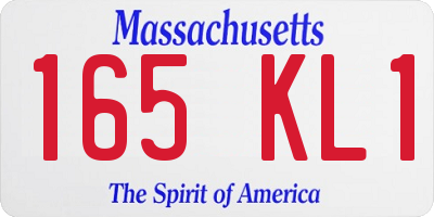 MA license plate 165KL1