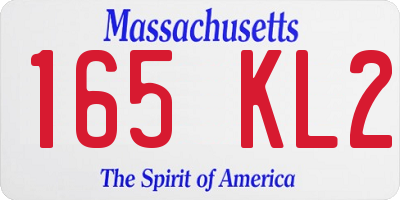 MA license plate 165KL2