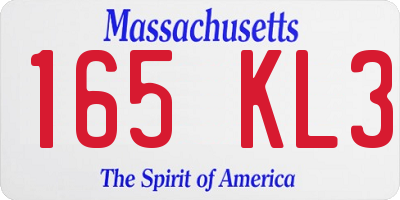 MA license plate 165KL3
