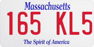 MA license plate 165KL5