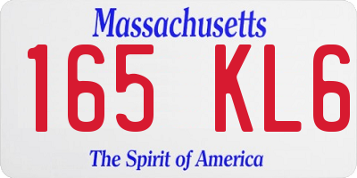 MA license plate 165KL6