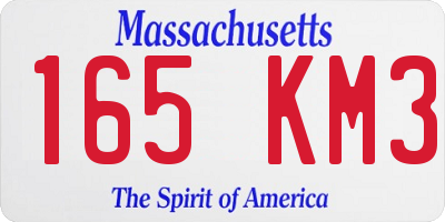 MA license plate 165KM3