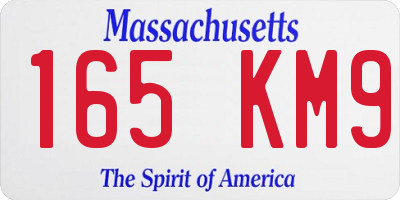 MA license plate 165KM9