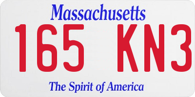 MA license plate 165KN3