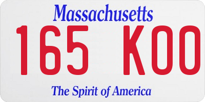 MA license plate 165KO0
