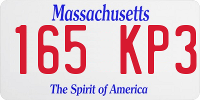MA license plate 165KP3