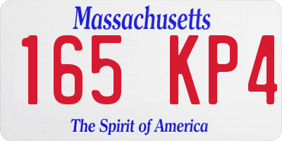 MA license plate 165KP4