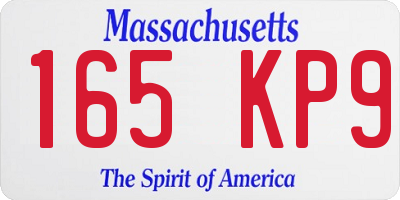 MA license plate 165KP9