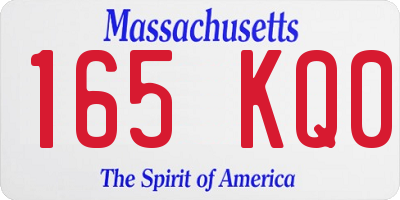 MA license plate 165KQ0