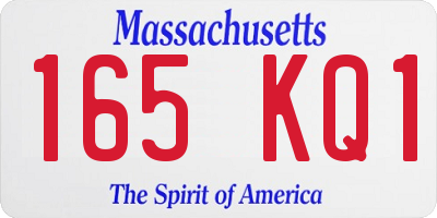 MA license plate 165KQ1