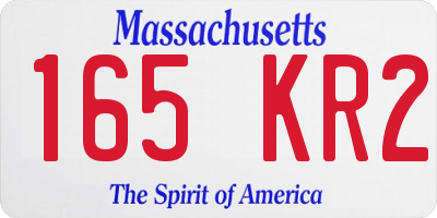 MA license plate 165KR2
