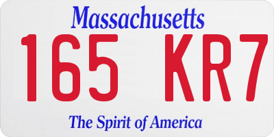 MA license plate 165KR7