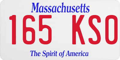 MA license plate 165KS0