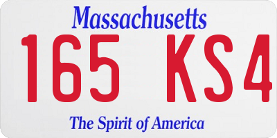 MA license plate 165KS4