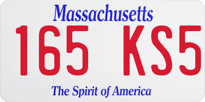MA license plate 165KS5