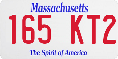 MA license plate 165KT2
