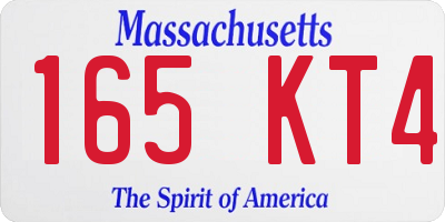 MA license plate 165KT4