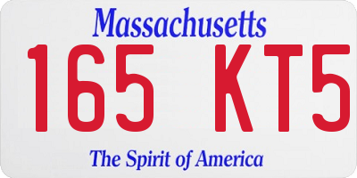 MA license plate 165KT5