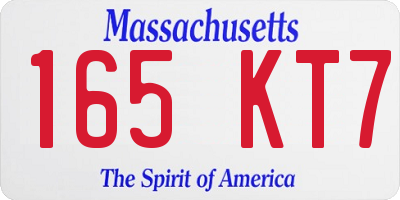 MA license plate 165KT7