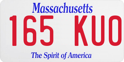 MA license plate 165KU0
