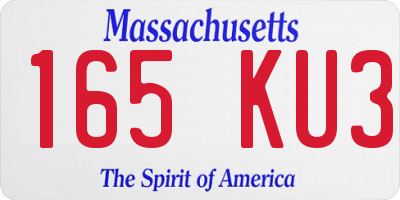 MA license plate 165KU3