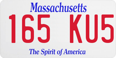 MA license plate 165KU5