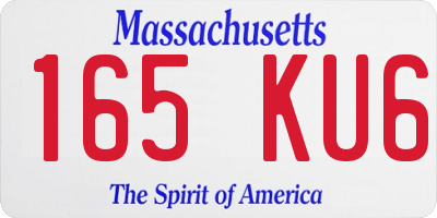 MA license plate 165KU6