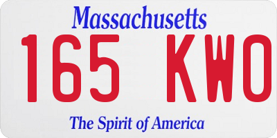 MA license plate 165KW0