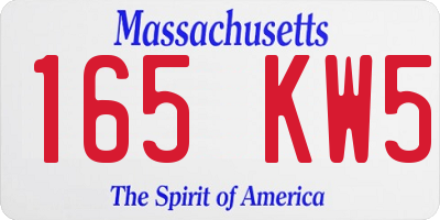MA license plate 165KW5