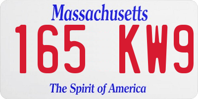 MA license plate 165KW9