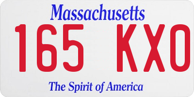 MA license plate 165KX0