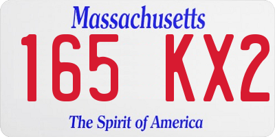 MA license plate 165KX2