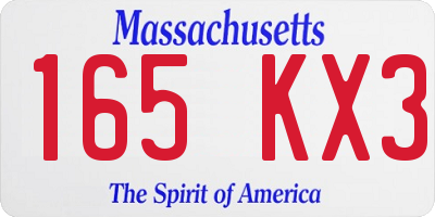 MA license plate 165KX3