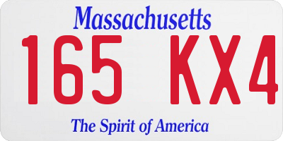 MA license plate 165KX4