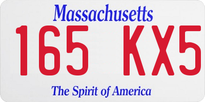 MA license plate 165KX5