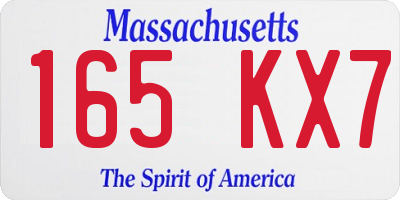 MA license plate 165KX7